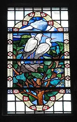 Detail from Edward Woore window in St James and St Basil Church