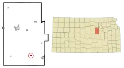 Location within Dickinson County and Kansas