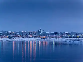 Skyline of Dieppe during winter
