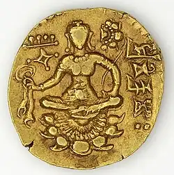 Reverse of last; goddess seated on a lotus