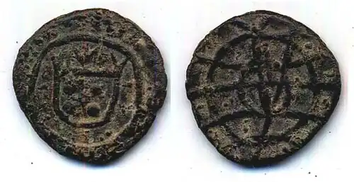 Portuguese Malacca tin dinheiro. Reign of John III