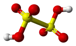 Ball-and-stick model of dithionic acid