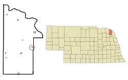 Location of Waterbury, Nebraska