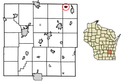 Location of Brownsville in Dodge County, Wisconsin.