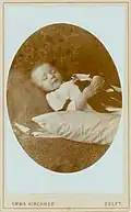 Death portrait of a child on a cushion, late 19th century