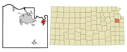Location within Douglas County and Kansas