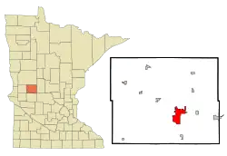 Location of the city of Alexandria within Douglas County, Minnesota