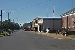 Downtown Oakdale, with the United States Post Office at the front right
