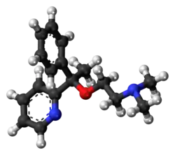 Ball-and-stick model of the doxylamine molecule