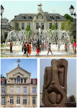 From upper left: Hôtel de Ville, Castle of Ladoucette, National Memorial of Deportation