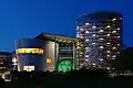 Front entrance of the Volkswagen Transparent Factory in Dresden