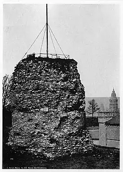 Early photograph of the Drususstein with flagstaff (1892 or 1895/96)