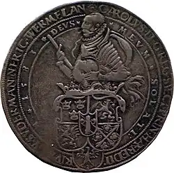 Duke Charles on a coin from 1583