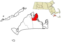 Location in Dukes County in Massachusetts