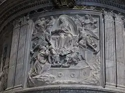 Madonna della Cintola on the pulpit by Antonio Rossellino and Mino da Fiesole, completed 1473.