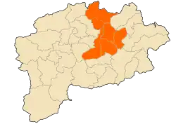 Map of Guelma Province highlighting the district