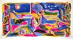 Entrada al Mar, water color / rice paper, 76x142cm, 2019