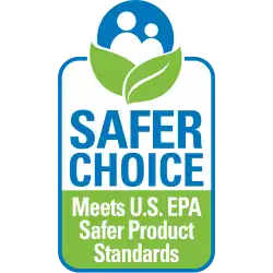 A label that reads: SAFER CHOICE, Meets U.S. EPA Safer Product Standards
