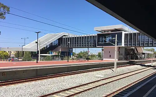 East Perth station platform and concourse long shot