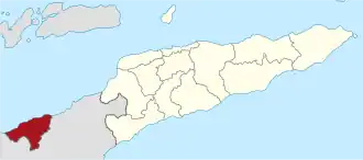 Map of East Timor highlighting the Municipality