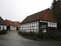 Half-timbered houses in the village center.