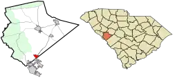 Location of Murphys Estates in Edgefield County, South Carolina