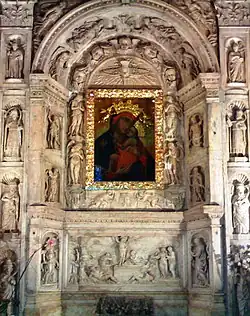 This work showing the Virgin and Child has been speculated as possible source for van Eyck's Virgin with Child at a Fountain.[6]