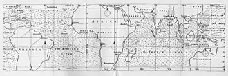 A map created by Edmund Halley charting the direction of the trade winds