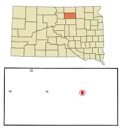 Location in Edmunds County and the state of South Dakota