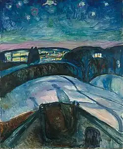Starry Night, 1922–1924, oil on canvas, 120.5 x 100 cm, Munch Museum, Oslo