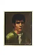 Edward Melcarth, Male Portrait Dark Hair, oil on canvas, 13 x 16 inches