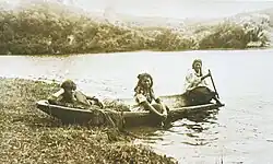 Three Women in a Waka, Rotoiti