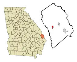 Location in Effingham County and the state of Georgia