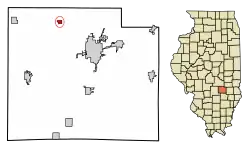 Location of Shumway in Effingham County, Illinois.