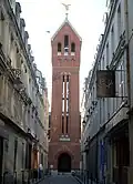 The clock tower of the Church of Saint-Michel des Batignolles
