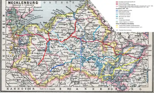 Map of the Mecklenburgische Eisenbahngesellschaft in 1905