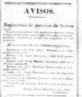 notice concerning the Regiment of Patricians.