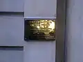 Plaque outside the embassy in English and Italian