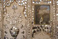 Embossed silver artwork in Sheesh Mahal