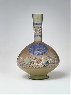 Enamelled and gilded bottle, 17 1/8 in. (43.5 cm) high, Egypt or Syria, late 13th century