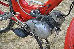 The engine of an Indian-made API Lambretta