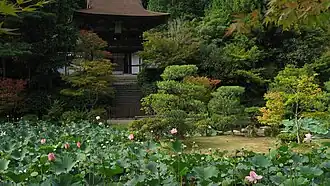Enjō-ji Temple in Nara Prefecture is a good example of a paradise garden of the late Heian period.
