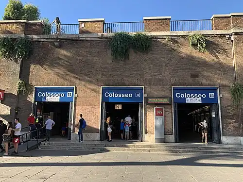 Entrance of Colosseo Station, August 2021