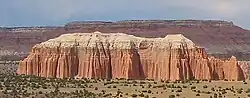 Entrada Sandstone overlain by Curtis Formation in Capitol Reef National Park's Cathedral Valley