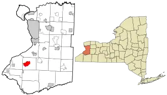 Location in Erie County and the state of New York