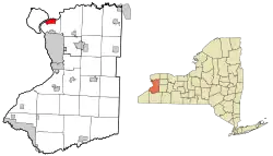 Location of Tonawanda in Erie County and New York