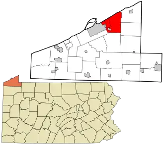 Location in Erie County and the U.S. state of Pennsylvania