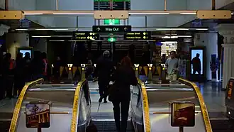 Escalators at Parliament station