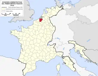 Location of Escaut in France (1812)
