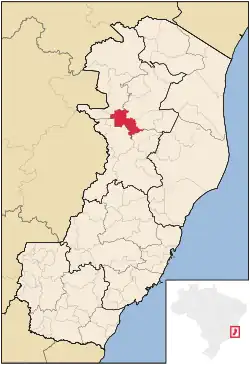 Location in Espírito Santo state